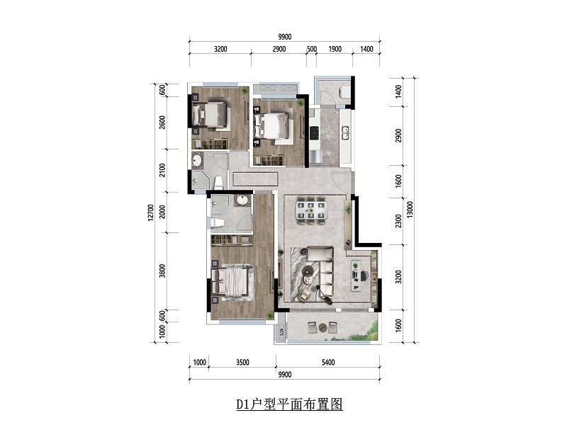D1户型图-110㎡